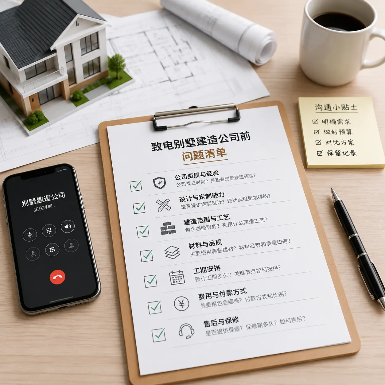 在六枝特拨打别墅建造公司电话前的准备工作